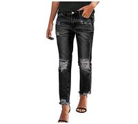Jeans Damen Stretch Frauen Pull On Depressed Denim Jogger Elastische Taille Stretch Hosen Jeanshosen Für Frauen 46