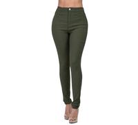Jeans Damen Taillenhöhe, modische, Hochgeschnittene Hose, Stretch-Jeans für Damen High Waist Jeans Jeans Damen Straight Stretch (Green, S)