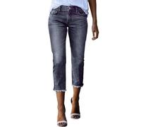 Jeans Damen Weites Bein Kurzgröße Capri Sommer 3/4 Jeanshose Kurze Caprihose High Waist Sommerjeans Skinny Fit Hohe Taille Denim Hose Sommerhose Leicht Ripped Jeanshosen Angebote Des Tages Heute