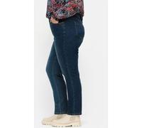 Stretch-Jeans SHEEGO, Damen, Gr. 44, Normalgrößen, blau (dunkelblau denim), 99% Baumwolle, 1% Elasthan, unifarben, lang, Jeans (18714467-44) dunkelblau denim