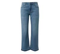 s.Oliver Jeans-Hose Karolin, Straight/Regular Fit, mittlere Leibhöhe, offener Saum, Jeansblau Gr. 34