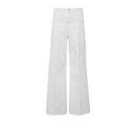 Schlagjeans S.OLIVER, Damen, Gr. 38, Länge 32, weiß, Denim/Jeans, Obermaterial: 98% Baumwolle, 2% Elasthan, unifarben, ausgestellt lang, Jeans, mit Schlag und Stretch (83204002-38) weiß