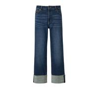 Boyfriend-Jeans S.OLIVER "Beth Turn Up", Damen, Gr. 42, Länge 30, dunkelblau, Denim/Jeans, Obermaterial: 100% Baumwolle, relaxed fit lang, Jeans, mit authentischer Waschung, Relaxed Fit (38154302-42) 