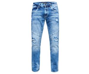 Jeans Hose "NISHO" Straight-Fit Biker Cotton-Stretch 29W/32L