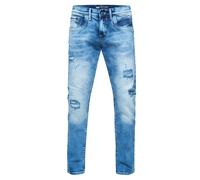 Straight-Jeans RUSTY NEAL "ODAR" Gr. 38, US-Größen, blau Herren Jeans Straight Fit Mit farblich abgesetzten Ziernähten (87995915-38)