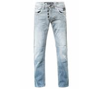 Straight-Jeans RUSTY NEAL, Herren, Gr. 38, Länge 34, grau, 99% Baumwolle, 1% Elasthan, unifarben, casual, Jeans, im bequemen Straight Fit-Schnitt (48243453-38) grau