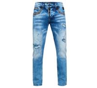 Straight-Jeans RUSTY NEAL "YOKOTE" Gr. 34, US-Größen, blau (hellblau) Herren Jeans Straight Fit mit farblich abgesetzten Details (25930247-34)