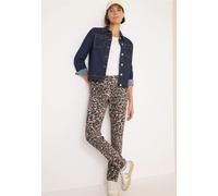 Comfort-fit-Jeans CECIL, Damen, Gr. 33, Länge 32, sandalwood beige, Jeans, 81% Baumwolle, 17% Polyester, 2% Elasthan, animal-print, lang, Jeans, 5-Pocket-Style (92588429-33) sandalwood beige