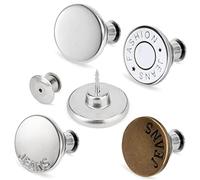 Jeans Knöpfe Ohne Nähen(8 Stück), TOOVREN Button Pins Jeans 17mm Hosenknöpfe Zum Stecken, No Sew Instant Knopfe, Abnehmbare Ersatz Hose Jean-Knopf, Einstellbarer Sofortknöpfe Jeansknöpfe