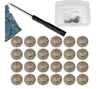 Jeans Knopf Buttons,Hosen Ersatz Knöpfe,Hosenknöpfe für Ohne Kein Nähen,einschlagen,Adjustable Reparaturset,Hosenknopf Nieten,Reparatur Zum Schrauben Dekorativknopf,Stecken für Diy Hose für Kleidung