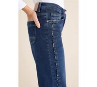 Loose-fit-Jeans CECIL, Damen, Gr. 34, Länge 30, dunkelblau wash, Jeans, 82% Baumwolle, 15% Polyester, 3% Elasthan, unifarben, lang, Jeans, High Waist (28460445-34) dunkelblau wash