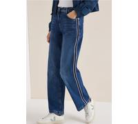 Loose-fit-Jeans CECIL, Damen, Gr. 34, Länge 32, mid blau used wash, Jeans, 89% Baumwolle, 8% Polyester, 3% Elasthan, unifarben, lang, Jeans, High Waist (98582938-34) mid blau used wash