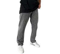 Jeans mit geradem Bein für Herren, lockere Passform, einfarbige Denim-Hose, normale Passform, gerades Bein, klassische, schwere Arbeitshose, Denim-Hose, Hip-Hop-Jeans, Streetwear, elastische Taille