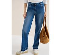 Loose-fit-Jeans CECIL, Damen, Gr. 29, Länge 30, mid blau used wash, Jeans, 78% Baumwolle, 20% Polyester, 2% Elasthan, unifarben, lang, Jeans, aus Baumwolle mit Stretchanteil (32772122-29) mid blau use