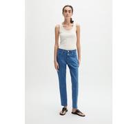 Boyfriend-Jeans MARC O'POLO "mit zwei Knöpfen", Damen, Gr. 26, Länge 30, medium blau, Obermaterial: 92% Baumwolle, 6% Elastomultiester, 2% Elasthan, unifarben, loose fit knöchelfrei, Jeans (54350662-2