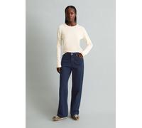 Weite Jeans MARC O'POLO DENIM "aus Bio-Baumwolle ohne Stretch", Damen, Gr. 32, Länge 34, blau (dunkelblau), Obermaterial: 100% Baumwolle, unifarben, normal, Jeans (50689565-32) dunkelblau