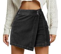 Jeans Rock Für Damen, Jeansrock Damen Kurz, Hosenrock Damen Sommer Mit Hose, Jeans Shorts Stretch Y2k Sommerrock Leicht Mini Kurze Jeanshose Sexy Skort Elegant a Linien Rock Mit Hose Drunter