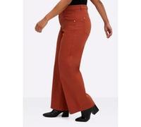 Sheego Jeans mit weitem Bein und High-Waist-Bund 44 rostrot