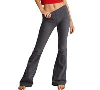 Jeans Schlaghose Damen - Schlaghose 90er Jahre Damen - Skinny High Waist Flard Fit Gewaschene Bootcut Denim Hosen Mit Taschen Freizeithose Y2k Retro Streetwear