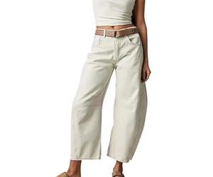 Jeans Schwarz Damen Elegant Barrel Weites Bein Mid Waist Y2K Boyfriend Jeans Vintage Niedrige Taille Jeanshose Lockere Hose Streetwear Mädchen Prime Angebote des Tages Heute Blitzangebote