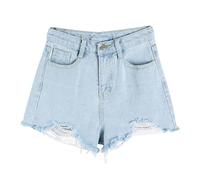 Jeans Shorts Damen Große Größen, Kurze Hose Sommer Bermuda Jeansshorts High Waist Jeansshort Zerrissene Casual Denim Sommershorts Ripped Hotpants Mit Taschen, Sommerhose Kurz Damen