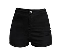 Jeans Shorts Damen High Waist Taschenknopf Jeansshorts Mit Hoher Taille, Hohe Taille, Elastisch, Sexy Zerrissene Denim Shorts Jeanshosen Weit Warehouse Deal