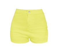 Jeans Shorts Damen High Waist Taschenknopf Jeansshorts Mit Hoher Taille, Hohe Taille, Elastisch, Sexy Zerrissene Denim Shorts Jeanshosen Weit