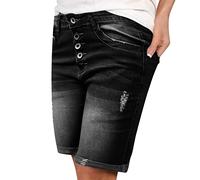 Jeans Shorts Damen Knielang Zerrissen Sommer Sexy Frauen Kurze Hose Denim Stretch Grosse Grössen Mode Casual Lose Jeansshorts Bermuda Übergröße Hotpants Strandshorts