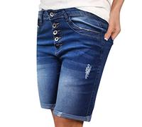 Jeans Shorts Damen Knielang Zerrissen Sommer Sexy Frauen Kurze Hose Denim Stretch Grosse Grössen Mode Casual Lose Jeansshorts Bermuda Übergröße Strandshorts Hotpants