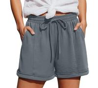 Jeans Shorts Damen Stretch Damen Lange Baumwolle Trainingsshorts Eng Wattierte Kariert Batik Sportliche Skater Taillierte Langes Booty Knöpfen Helle Kaschierende Modelle Figurformende Badebermudas