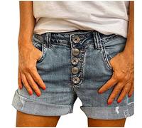 Jeans Shorts Damen Zerrissene Kurze Hose Damen Sommer Destroyed Jeansshort High Waist Sexy Low Denim Shorts Slim Stretch Grosse Grössen Lose Jeansshorts Bermuda Übergröße Hotpants Strandshorts