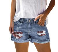Jeans Shorts Damen Zerrissene Kurze Hose Damen Sommer Destroyed Jeansshort High Waist Sexy Low Denim Shorts Slim Stretch Grosse Grössen Lose Jeansshorts Bermuda Übergröße Hotpants Strandshorts