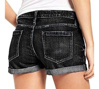Jeans Shorts Damen Zerrissene Kurze Hose Damen Sommer Destroyed Jeansshort High Waist Sexy Low Denim Shorts Slim Stretch Grosse Grössen Lose Jeansshorts Bermuda Übergröße Hotpants Strandshorts