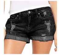 Jeans Shorts Damen Zerrissene Kurze Hose Damen Sommer Destroyed Jeansshort High Waist Sexy Low Denim Shorts Slim Stretch Grosse Grössen Lose Jeansshorts Bermuda Übergröße Hotpants Strandshorts