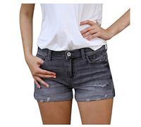 Jeans Shorts Damen Zerrissene Kurze Hose Damen Sommer Destroyed Jeansshort High Waist Sexy Low Denim Shorts Slim Stretch Grosse Grössen Lose Jeansshorts Bermuda Übergröße Hotpants Strandshorts