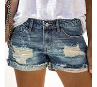 Jeans Shorts Damen Zerrissene Kurze Hose Sommer Destroyed Jeansshort High Waist Sexy Denim Shorts Slim Stretch Grosse Grössen Lose Jeansshorts Bermuda Übergröße Hotpants Strandshorts