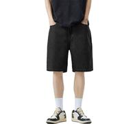 Jeans Shorts Herren Kurze Hosen Bermuda Shorts Sommer Loose Fit Weite Bein Kurz Jeanshose Freizeithose Männer Einfarbig Baggy Denim Hose Stretch Casual Herrenshorts Y2K Streetwear Jorts