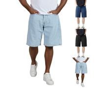 Jeans Shorts Herren Kurze Hosen Bermuda Shorts Sommer Loose Fit Weite Bein Kurz Jeanshose Freizeithose Männer Einfarbig Baggy Denim Hose Stretch Casual Herrenshorts Y2K Streetwear Jorts
