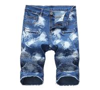 Jeans Shorts Herren Sommer Casual Denim Kurze Hosen Bermuda Herren-Shorts Stretch Denim Kurz Hose Baggy Jeans Freizeithose Kurze Jeanshose Sommerhose Jeans-Shorts Jeansshorts
