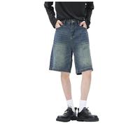Jeans Shorts Herren Sommer Lässige Denim Kurze Hosen Bermuda Herren-Shorts Stretch Denim Kurz Hose Baggy Jeans Freizeithose Kurze Jeanshose Jeans-Shorts Jeansshorts Sommerhose