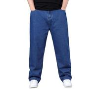 Jeans übergrößen Herren Baggy Jeanshose Oversize Cargohose Loose Fit Jeans Hose Große Größen Sommerjeans Hohe Taille Stretch Straight Jeanshose Basic Washed Freizeithose Denim Arbeitshose S - 5XL