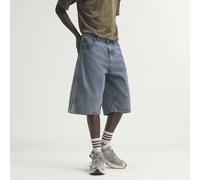 Jeansbermudas ADIDAS ORIGINALS "FIREBIRD ADICOLOR DENIM-JORTS MITTELHOHER BUND BEIN GERADE GESCHNITTEN", Herren, Gr. 32 (48), N-Gr, blau (worn blau denim), Obermaterial: 100% Baumwolle, Jeans (5433381