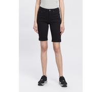 Jeansbermudas ARIZONA, Damen, Gr. 42, N-Gr, schwarz (schwarz schwarz), Denim/Jeans, Obermaterial: 98% Baumwolle, 2% Elasthan, Basic, schmal kniefrei, Jeans, schmale Passform, krempelbarer Saum, Usedwa