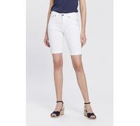 Jeansbermudas ARIZONA, Damen, Gr. 42, N-Gr, weiß, Denim/Jeans, Obermaterial: 98% Baumwolle, 2% Elasthan, clean, Basic, schmal kniefrei, Jeans, schmale Passform, krempelbarer Saum, Usedwaschung, hohe L