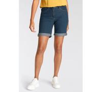 Jeansbermudas ARIZONA, Damen, Gr. 48, N-Gr, blau (blau washed), Denim/Jeans, Obermaterial: 81% Baumwolle, 17% Polyester, 2% Elasthan, Basic, comfort fit kurz, Jeans, weite Passform, kurze Beinform, ho