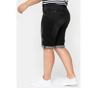 Jeansbermudas im Used-Look, black used Denim, Gr.42