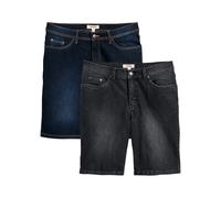 Jeansbermudas BONPRIX, Herren, Gr. 46, N-Gr, bunt (dunkelblau denim, schwarz denim), Denim/Jeans, Obermaterial: 98% Baumwolle, 2% Elasthan, regular fit kniefrei, Jeans, mit Elasthan-Anteil, im Straigh