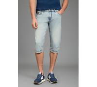 Jeansbermudas BRUNO BANANI, Herren, Gr. 31, Länge 32, atlantic blau, Denim/Jeans, Obermaterial: 98% Baumwolle, 2% Elasthan, vintage, straight fit kniebedeckend, Jeans, Straight-Fit, normale Leibhöhe, 