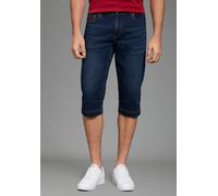 Jeansbermudas BRUNO BANANI, Herren, Gr. 31, Länge 32, dunkelblau, Denim/Jeans, Obermaterial: 98% Baumwolle, 2% Elasthan, unifarben, straight fit kniebedeckend, Jeans, Straight-Fit, normale Leibhöhe, a