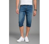 Jeansbermudas BRUNO BANANI, Herren, Gr. 33, Länge 32, blau, Denim/Jeans, Obermaterial: 98% Baumwolle, 2% Elasthan, unifarben, straight fit kniebedeckend, Jeans Jeansbermudas, Straight-Fit, normale Lei